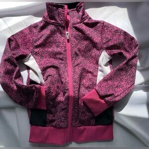 Cheetah Pink Geometric Zip-Up Track Jacket 2 Pockets Full Zipper Girl’s sizes 4